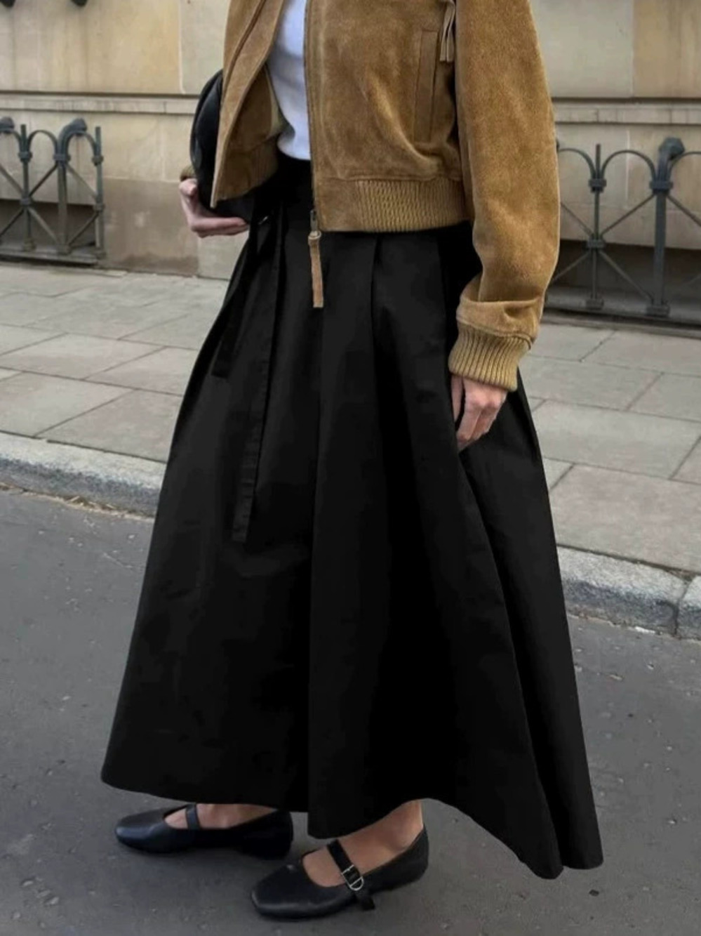 Forever 21 High Waist Black Midi Petite Skirt